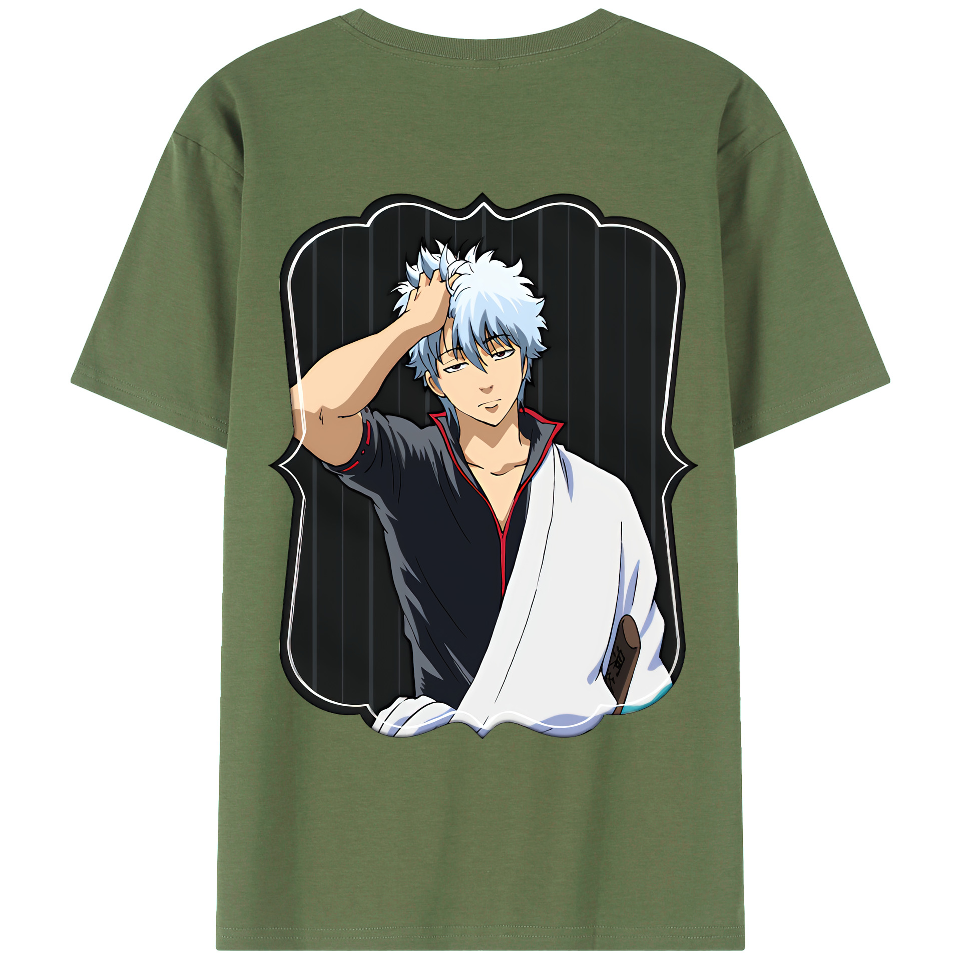 （画像用） ぎんたま 坂田銀時（さかたぎんとき） 神楽 志村新八（しむら しんぱち） GINTAMA Sakata Gintoki Kagura Shimura Shinpachi 綿100％ メンズ半袖Tシャツ（バックプリント） 通気性